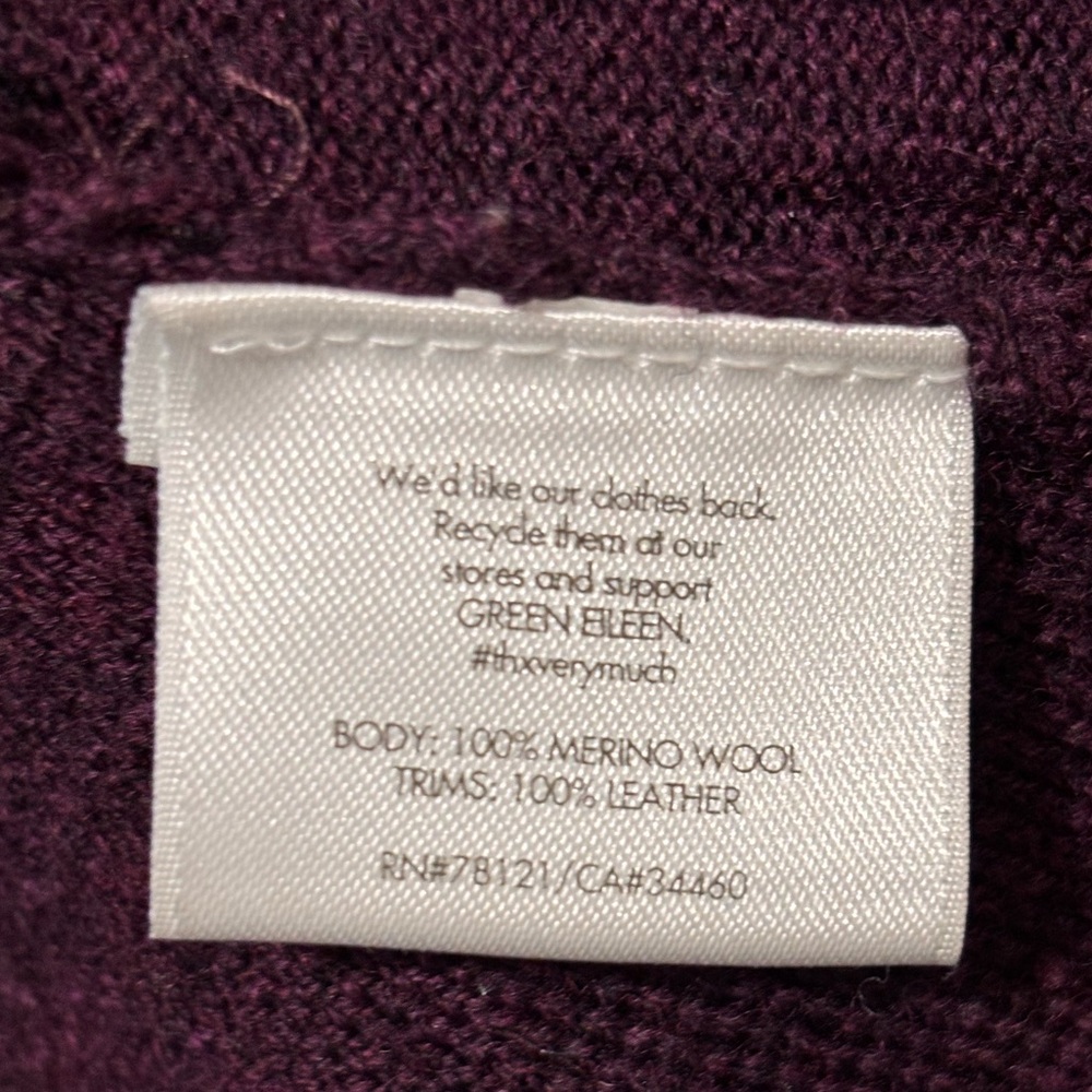 Eileen Fisher Deep Purple Open Cardigan Sz. X- Small - Picture 7 of 10